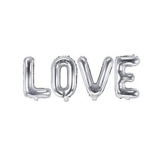 Love Folieballonger Silver