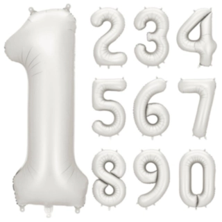 Stor Sifferballong Satin Silver
