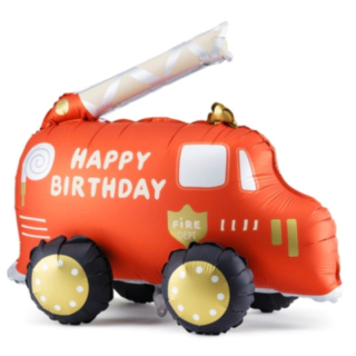 Brandbil Happy Birthday Folieballong