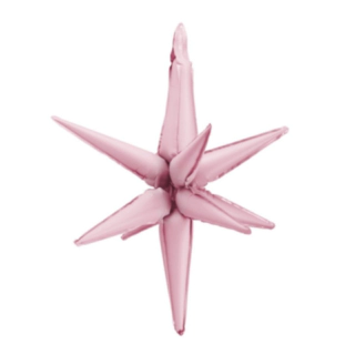 3D Stjärna Folieballong Ljusrosa