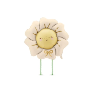 Gående Blomma Folieballong Ljus Beige