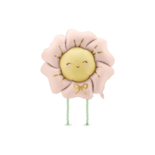 Gående Blomma Folieballong Ljusrosa