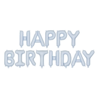 Happy Birthday Folieballonger Ljusblå