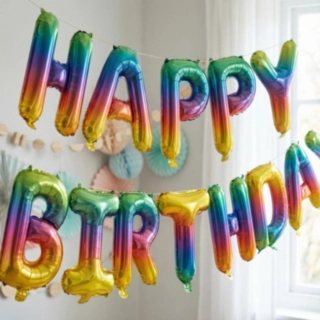 Happy Birthday Folieballonger Regnbåge