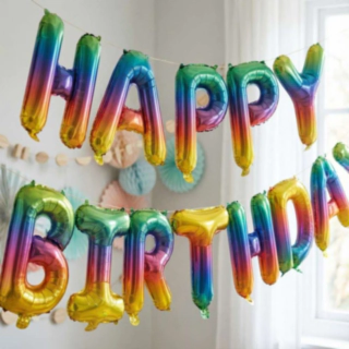 Happy Birthday Folieballonger Regnbåge