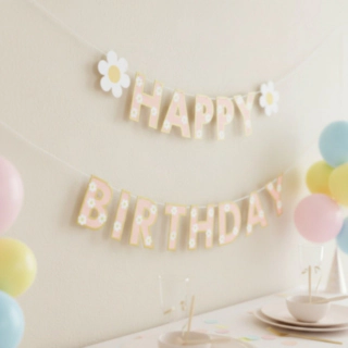 Happy Birthday Prästkrage Girlang