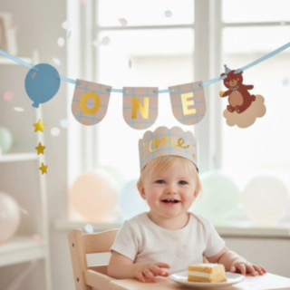 1 År Girlang & Krona Set