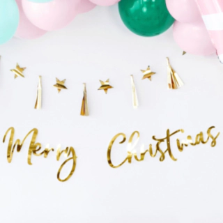Merry Christmas Girlang Guld