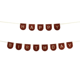 Filt Happy Birthday Girlang Brun