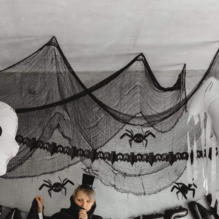 Halloween Tygbakgrund Svart