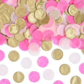 Rund Papperskonfetti Rosa/Guld