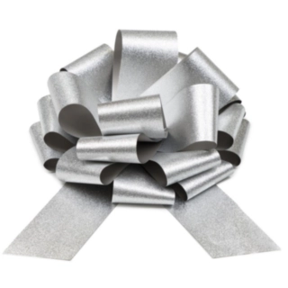 Glitterrosett Silver