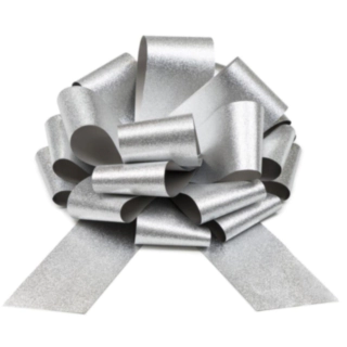 Glitterrosett Silver
