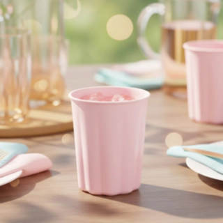 Pastell Plastmuggar Ljusrosa