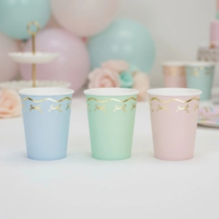 Guldrosetter Pappersmuggar Pastell