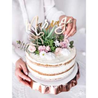 Marriage Tårttopper Guld