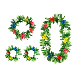 Hawaiikrans Grön/Flerfärgad