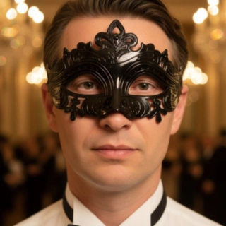 Venetiansk Barock Ögonmask Svart