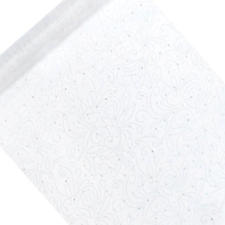 Mönstrad Organza Tygrulle VIt