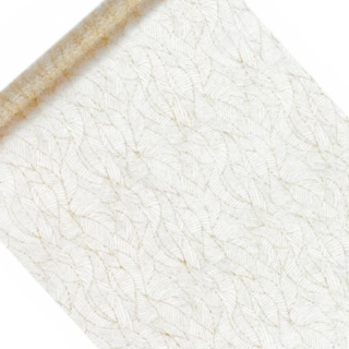 Mönstrad Organza Tygrulle Vit/Guld