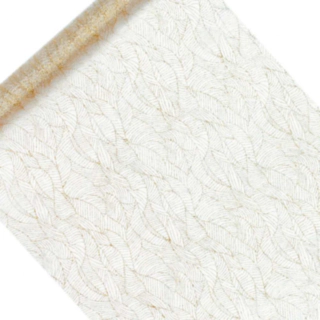 Mönstrad Organza Tygrulle Vit/Guld