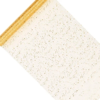 Organza Tygrulle Guldfärgat Glitter