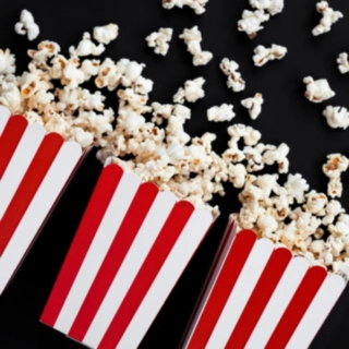 Randiga Popcornbägare Röda