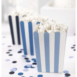 Randiga Popcornbägare Blå