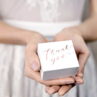Thank You Presentaskar Roséguld/Vit