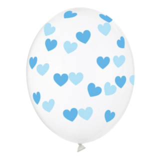 Blå Hjärtan Ballonger Transparenta