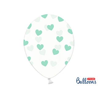 Mintgröna Hjärtan Ballonger Transparenta