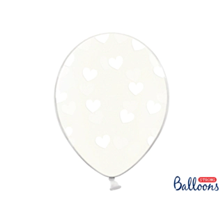 Vita Hjärtan Ballonger Transparenta