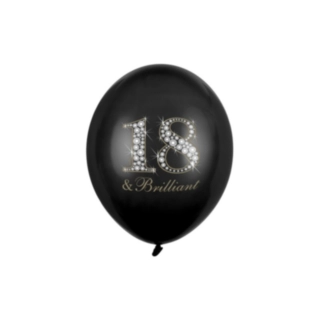 18 & Brilliant Latexballonger Svart