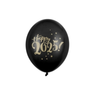 Happy 2025 Ballonger Svart/Guld
