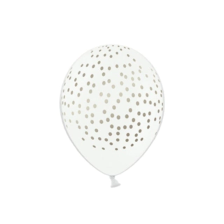 Guldprickiga Ballonger Pastell Vita