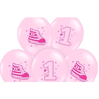 1 År Ballonger Rosa