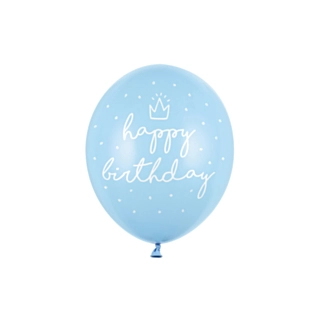 Happy Birthday Ballonger Ljusblå
