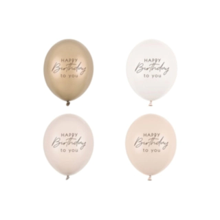 Happy Birthday To You Latexballonger Beige Mix