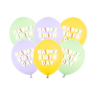 Happy Birthday Latexballonger Pastell