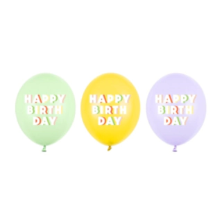 Happy Birthday Latexballonger Pastell