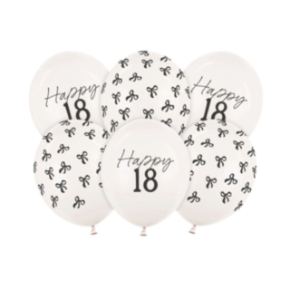 Happy 18 Latexballonger Off-White