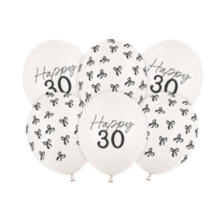 Happy 30 Latexballonger Off-White