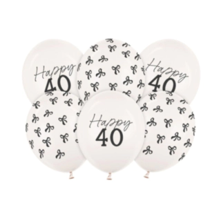 Happy 40 Latexballonger Off-White