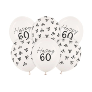 Happy 60 Latexballonger Off-White