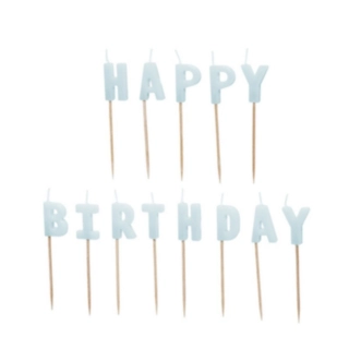 Happy Birthday Tårtljus Ljusblå