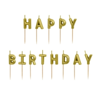 Happy Birthday Tårtljus Guld
