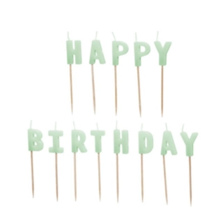 Happy Birthday Tårtljus Grön