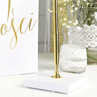 Pennehållare Inkl Kulspetspenna Guld/Pärlvit