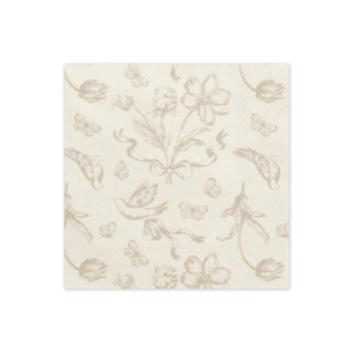 Blommiga Servetter Beige