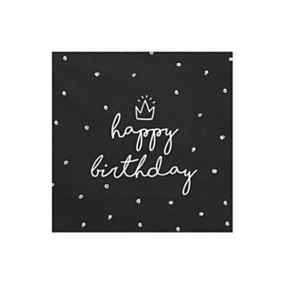 Happy Birthday Servetter Svart